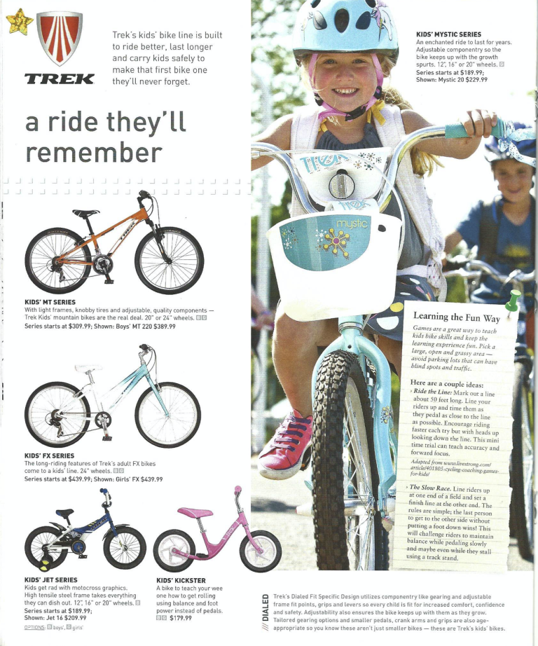 A page from a Cycling Guide written by lilbird creative.