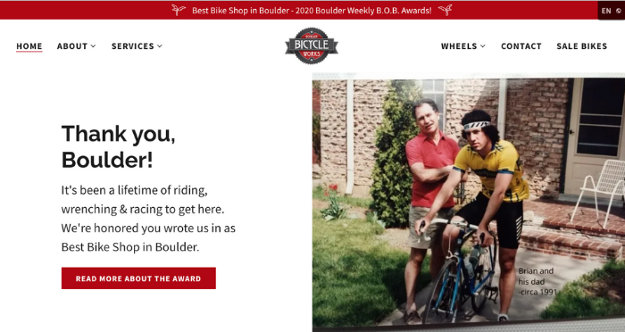 image of shop website homepage as part of webdesign portfolio